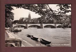 BASEL - Mittlere Rheinbrücke - 1956