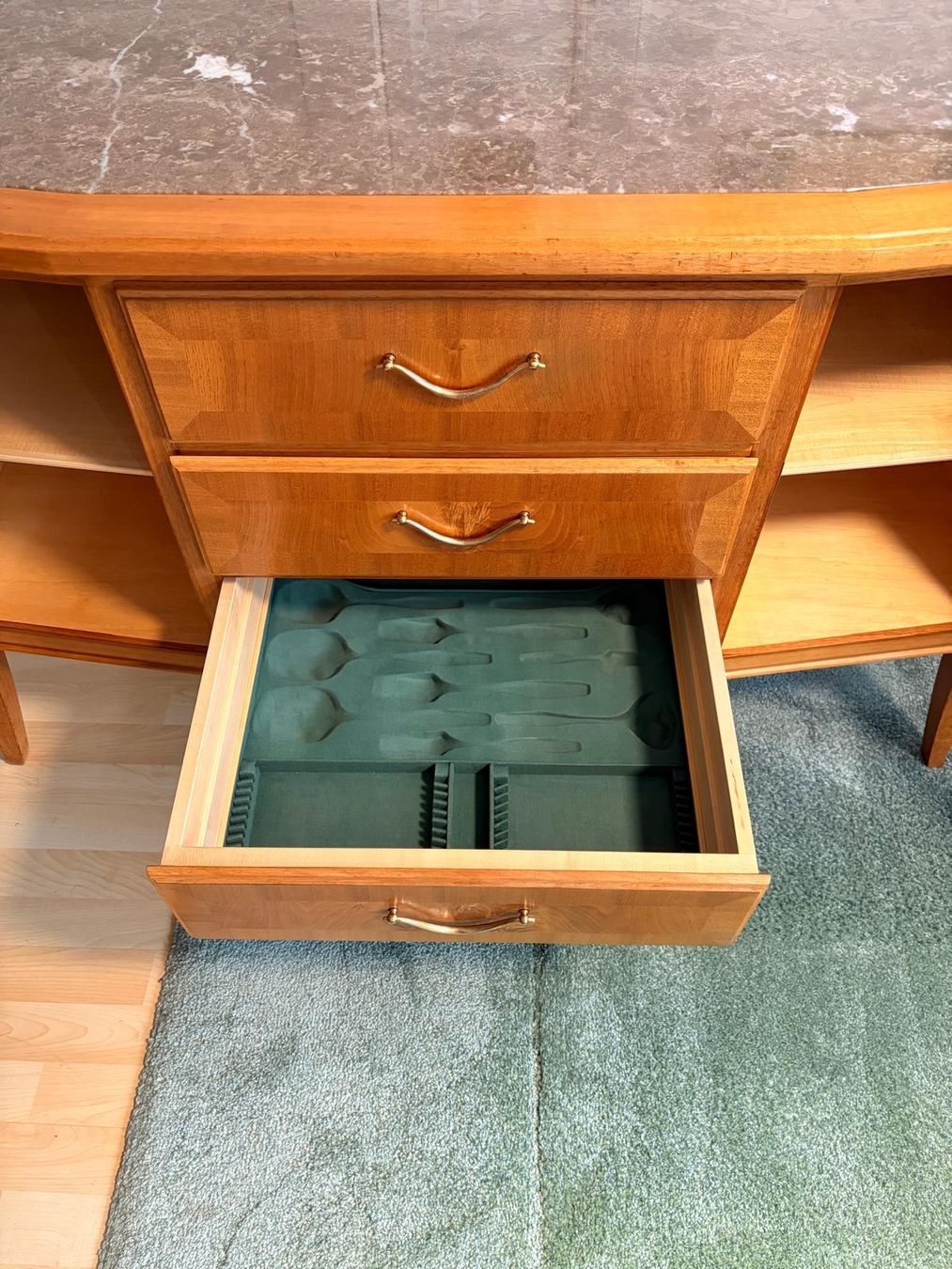 Credenze: Mid Century Sideboard mit echter Marmorplatte – Usato da Bichelsee venduto da neenas16 5