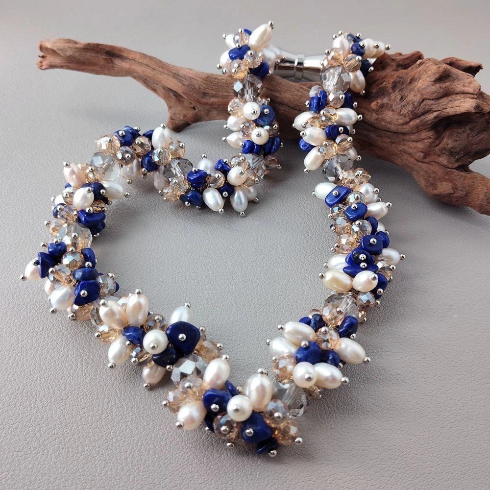 Catenine: Lapislazuli Perlen Echt Halskette Collier lapis-lazuli 46 cm – Nuovo (secondo la descrizione) da Prilly venduto da ilyria73 2