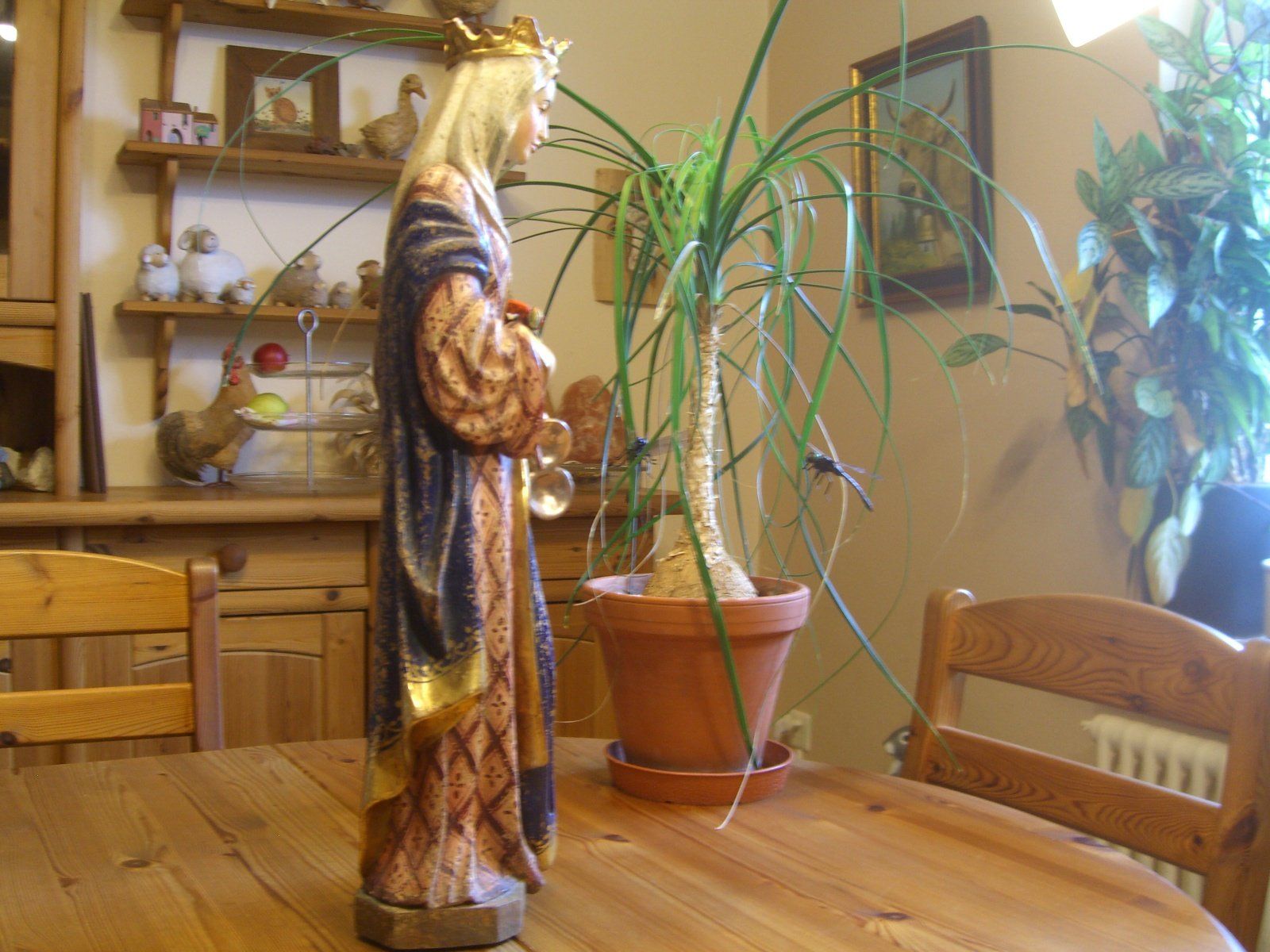 Sculture & Statue: Statue d.Heiligen Elisabeth, geschnitzte Echtholz Figur,57cm – Usato da Winterthur venduto da Gaia 6