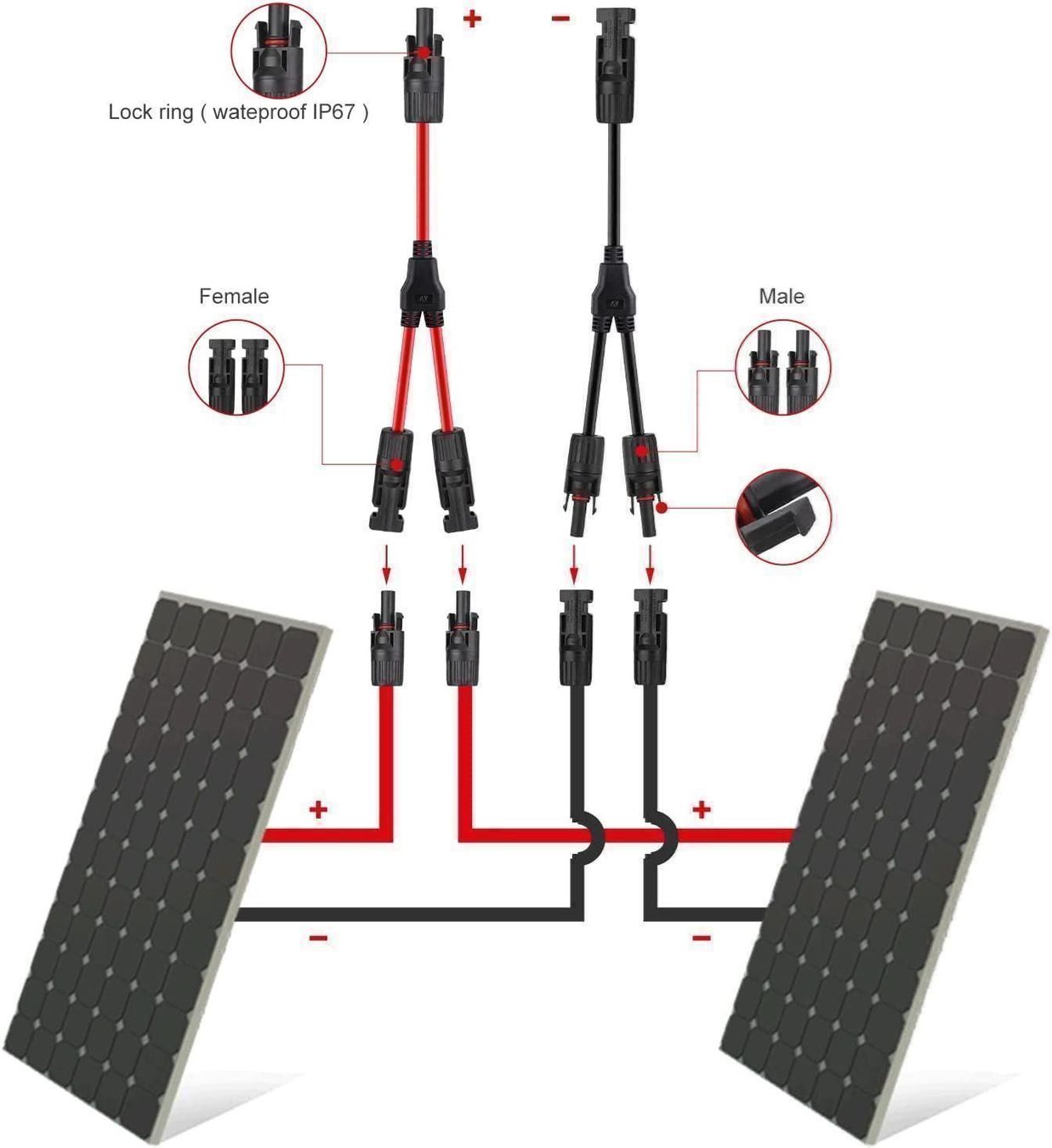 Solargeräte und Solarprodukte: MC4 Y-Verteiler Set MC4 Stecker – Neu (gemäss Beschreibung) aus Thun von nuonuo 1
