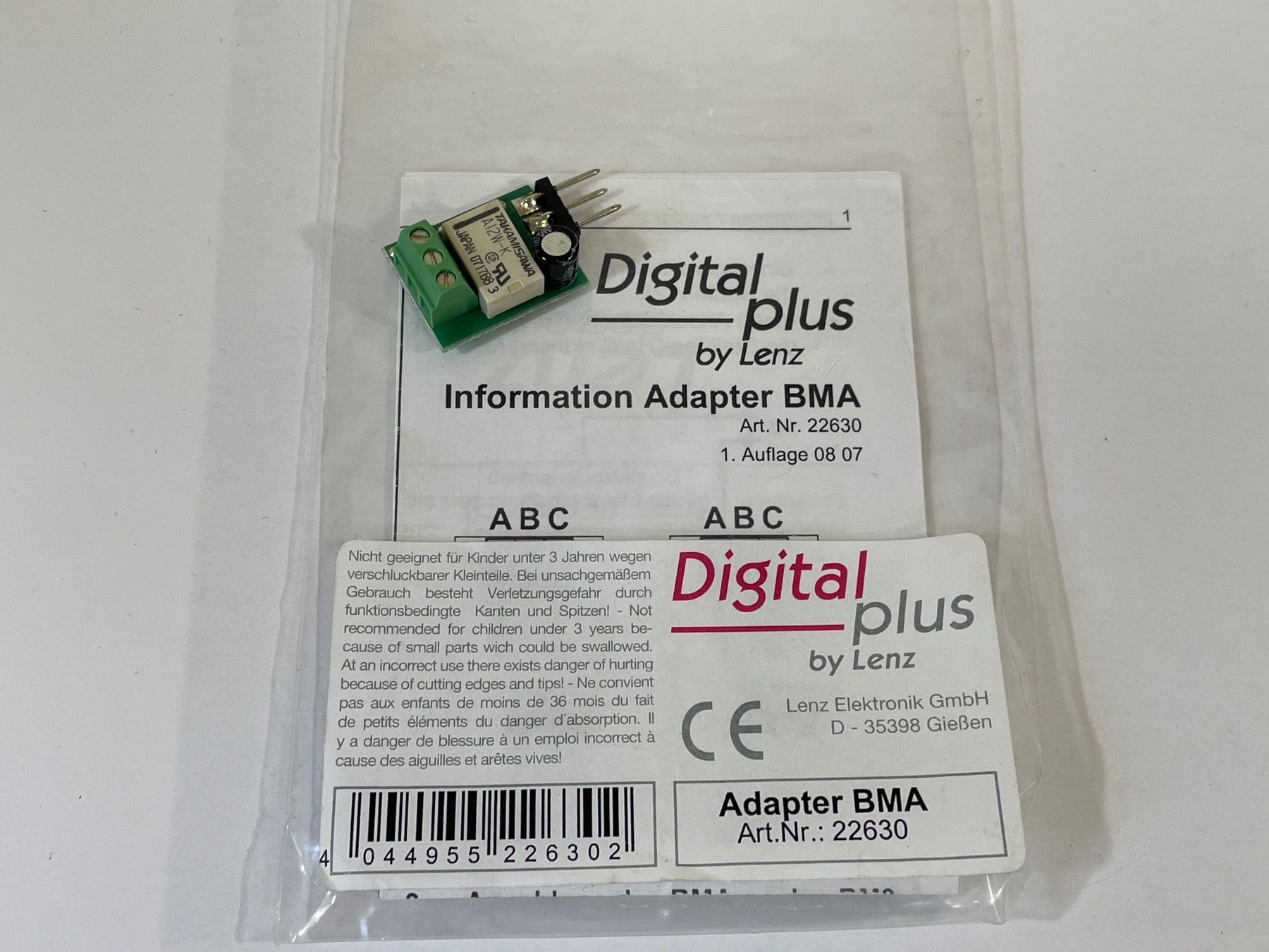 Lenz Modellini di ferrovie: LENZ Digital Plus 22630 Adapter BMA, NEU – Nuovo e nell'imballaggio originale da Wilderswil venduto da Modellbahn-Shop-Moll