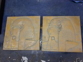 2 Wandreliefs Ägypten Pharao 30x31 cm (S)