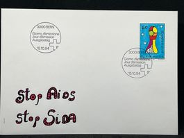 Ersttagsbrief "Stop AIDS, Stop SIDA": Ausgabetag 15.10.94