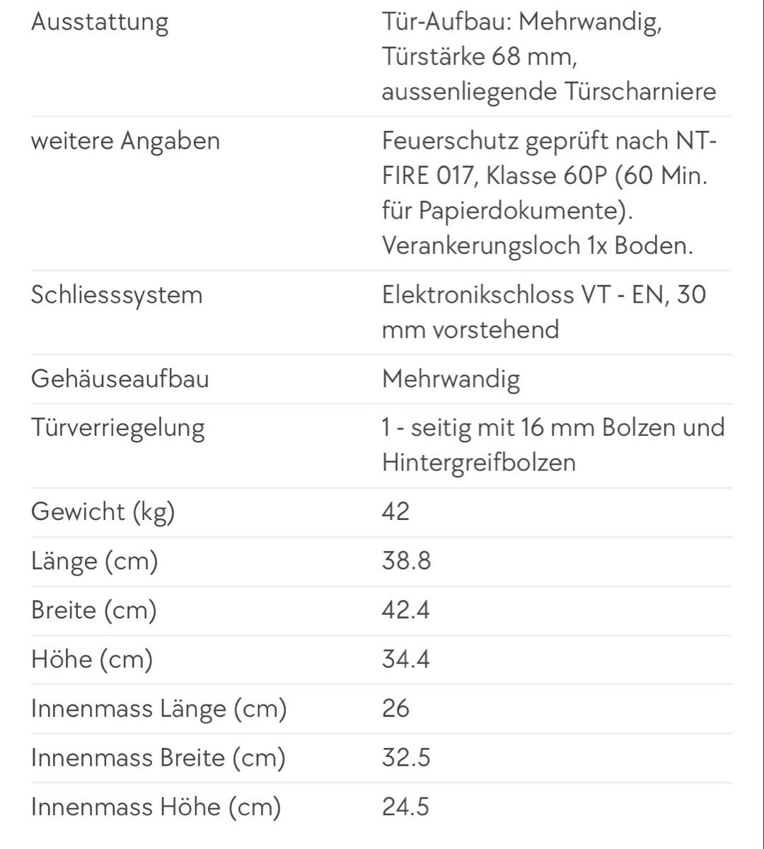 Casseforti: Rieffel Feuerschutztresor VT-FS – Usato da Wallisellen venduto da Angeleyes84 6