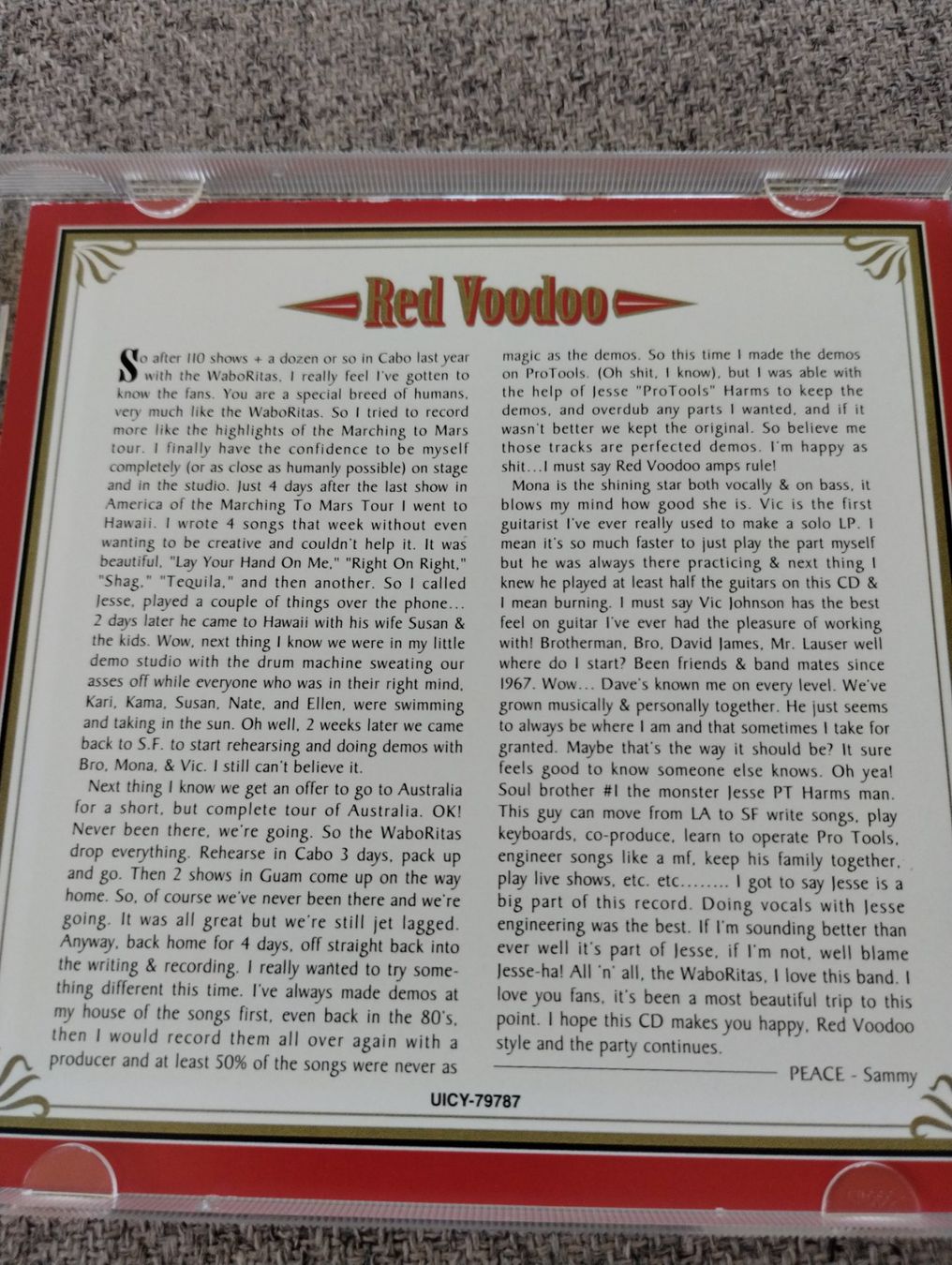 CD: Sammy Hagar and thé Waboritas " Red Voodoo" – Nuovo (secondo la descrizione) da Lausanne venduto da Martinucci 4
