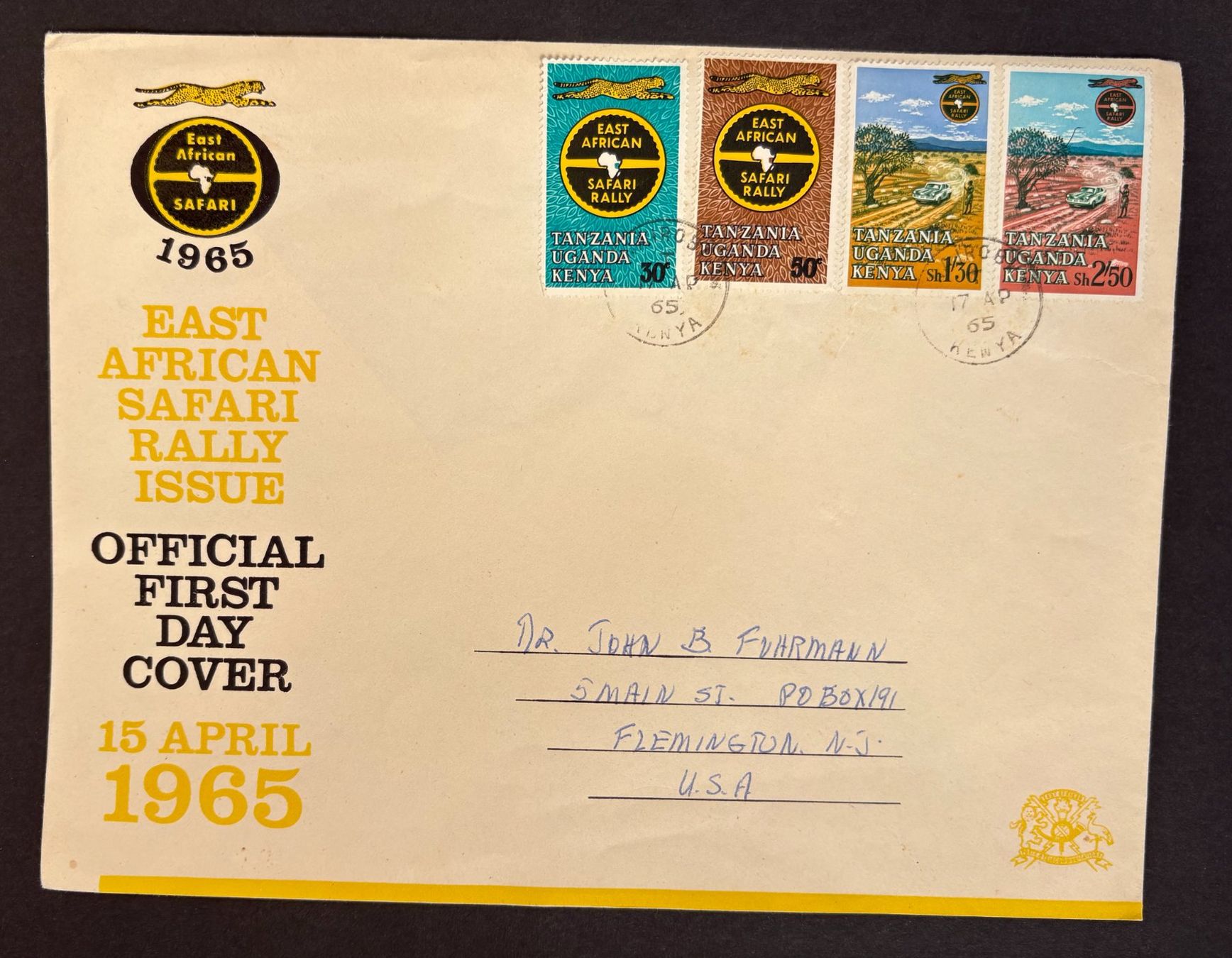 Tutti i francobolli: EAST AFRICAN RALL ISSUE 15. APRIL 1965 – Usato da Ostermundigen venduto da Wyatt-Earp