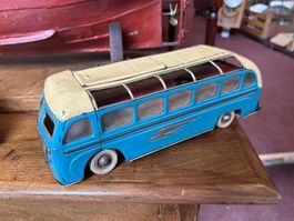 Alter Blechspielzeug Bus, SG Günthermann ~1950 Uhrwerkmotor