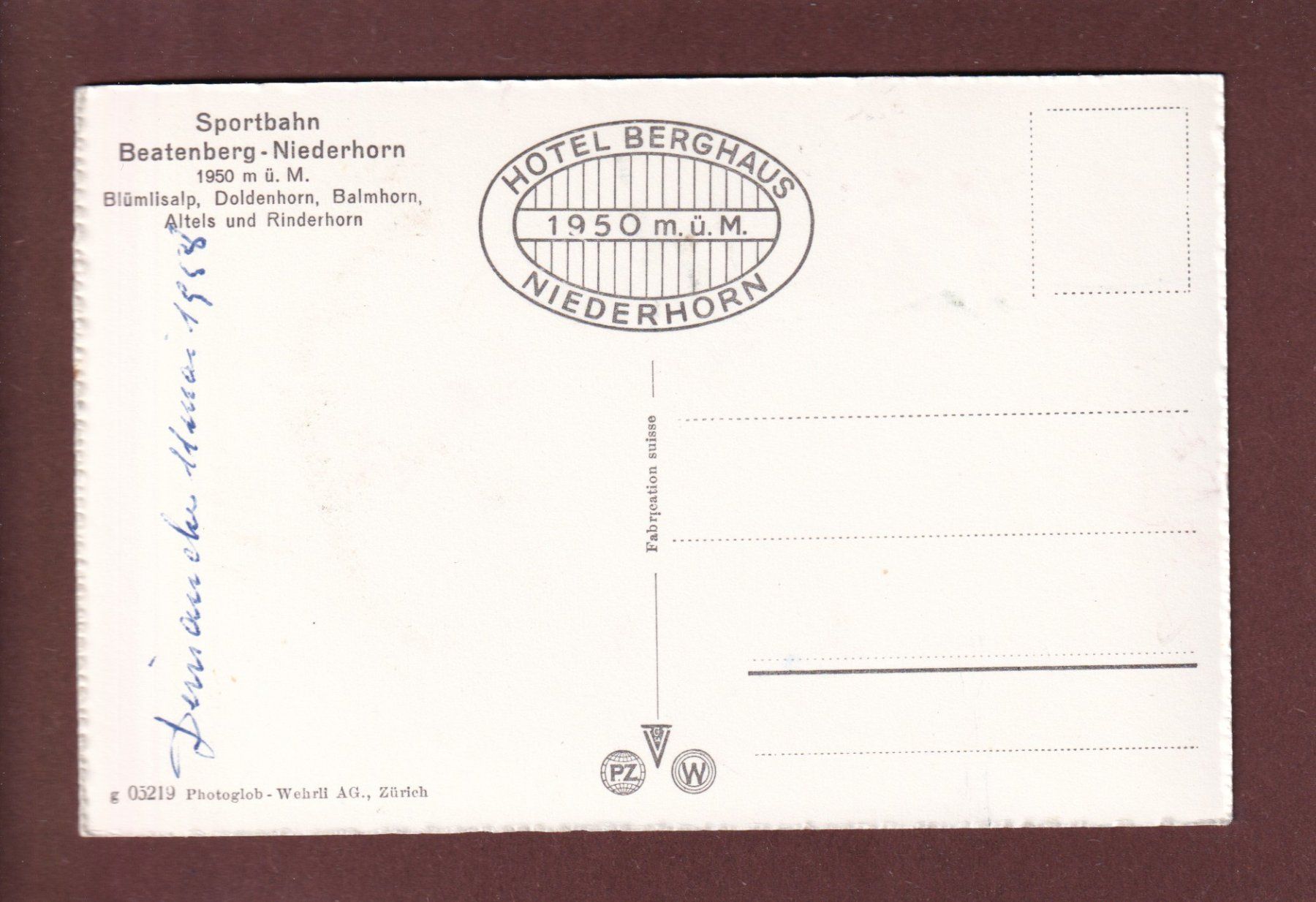 Cartoline postali: Sportbahn BEATENBERG-NIEDERHORN – Usato da Pully venduto da nicecards 1