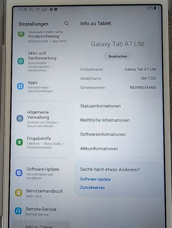 Tablettes PC: Galaxy Tab A7 Lite 32 GB - wie neu – D'occasion à Baar par veron_ica 1