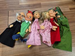 Kasperli Figuren Set, Handpuppen, Vintage, B3