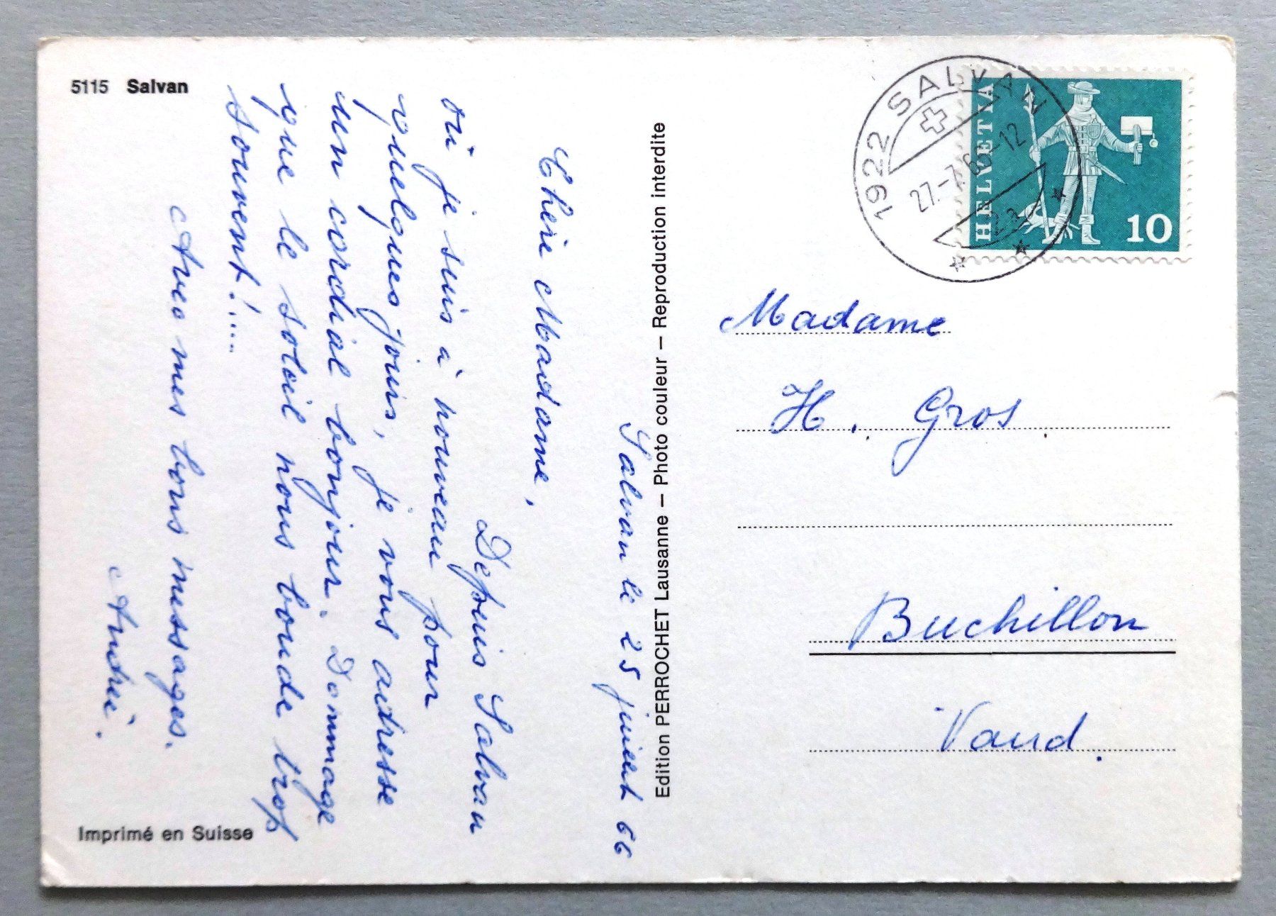 Cartes postales: Salvan – Défectueux à Fétigny par Billy2miny 1