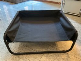 Hundebett, Hundeliege, schwarz Metall Stoff neuwertig