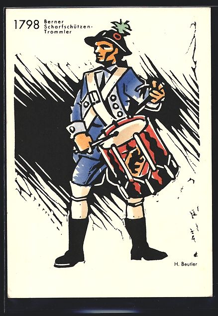 Foto, Lettere & Cartoline: sign. H. Beutler: Berner Scharfschützen – Usato da Berlin venduto da bartko-reher