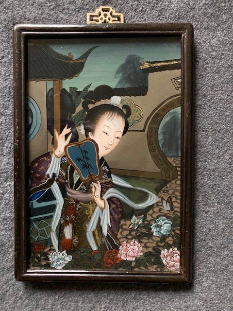 Dipinti: Ancien tableau chinois peint sous verre – Usato da Onex venduto da gga_5vcf