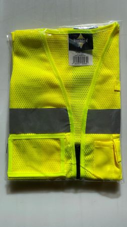 Korntex Warnweste mit 3 Taschen u. Namensschild - Grösse L