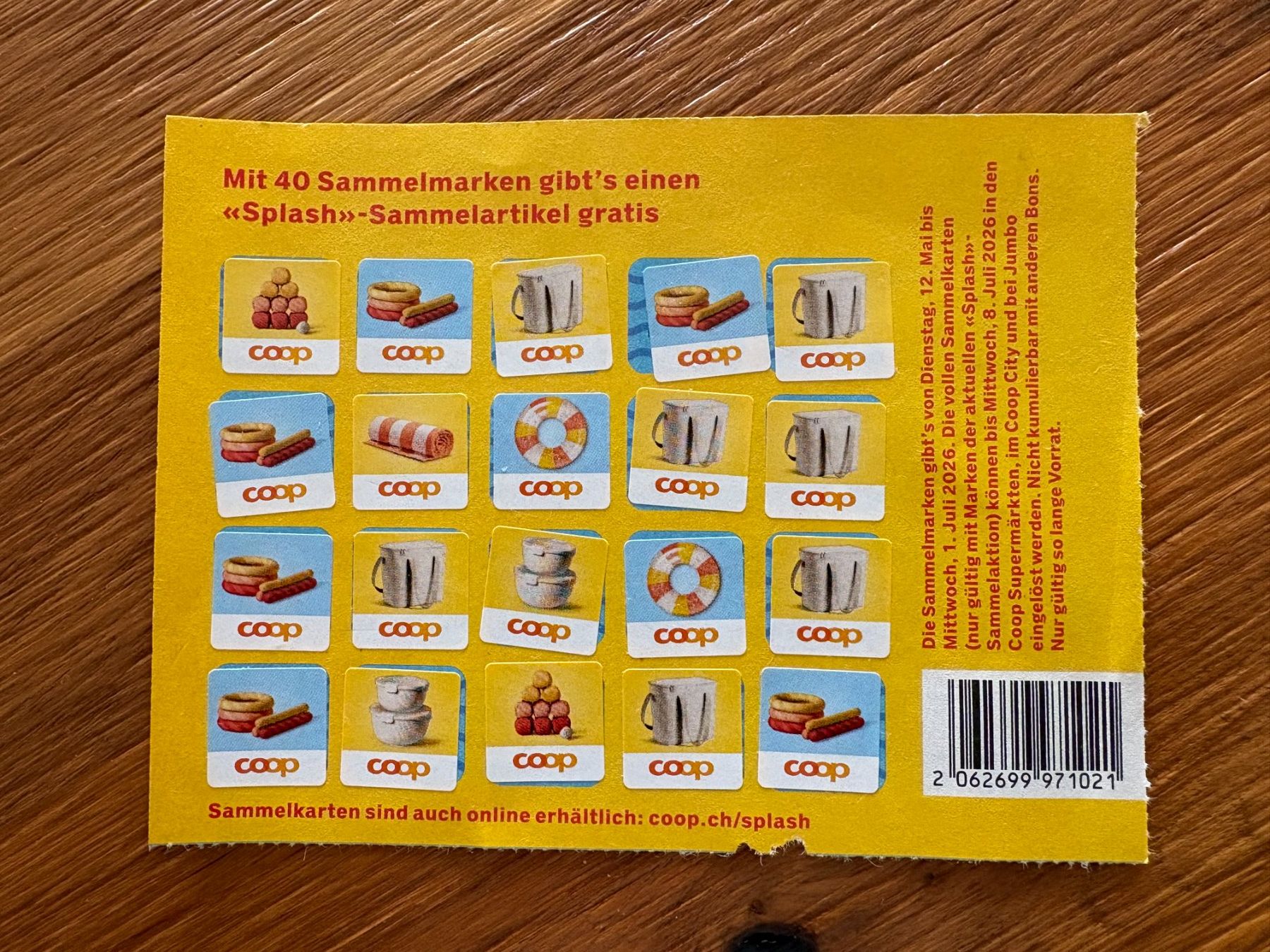 Coop Sammelmarken & -punkte: Coop Splash Trophy 2 volle Karten,  mit 80 Marken – Neu (gemäss Beschreibung) aus Aesch LU von Rovo 1