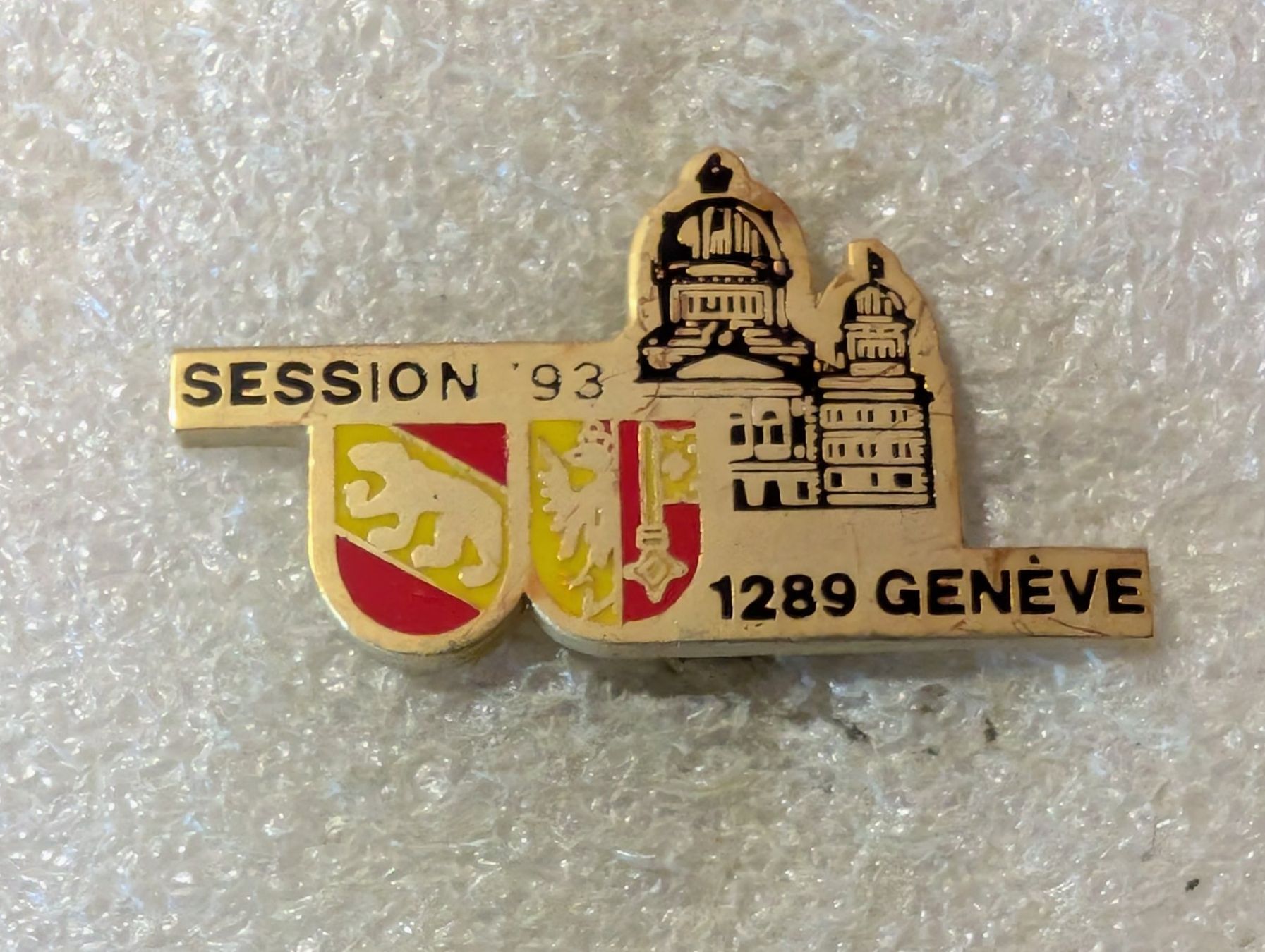 Plaketten & Abzeichen: Ansteckpin 182: Session '93 Geneve – Gebraucht aus Oppligen von Pin-Fall-Shop
