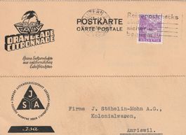 Luzern-Karte mit Reklame 1936-JSA-ORANGEADE-CITRONADE