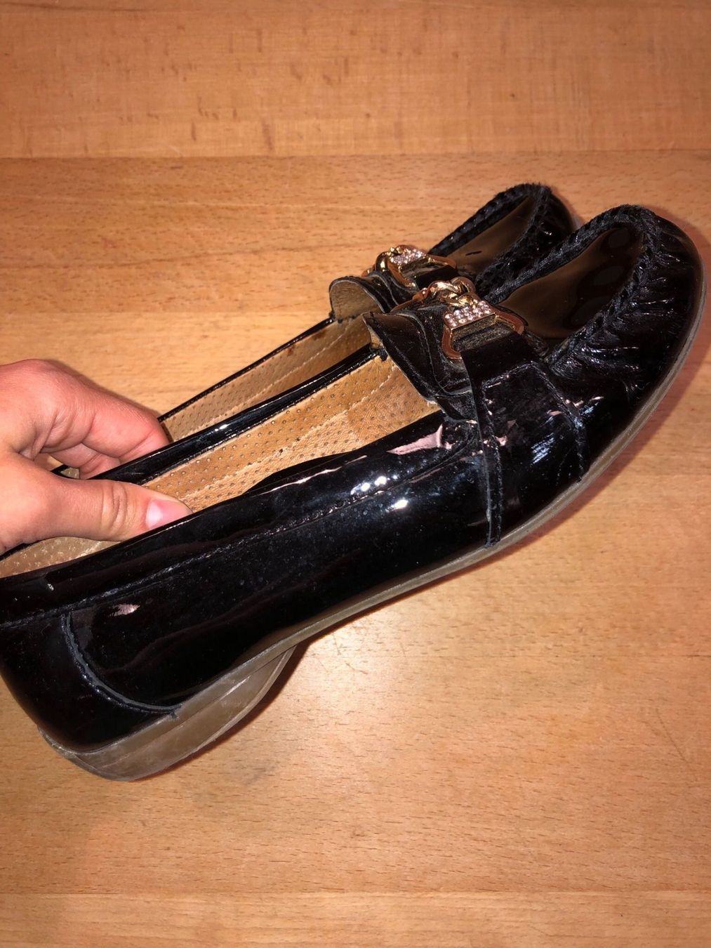 Gabor Damenschuhe: Gabor Mokassin Lackleder schwarz Glitzer 37.5 – Gebraucht aus Winterthur von chiaraelisa93 1