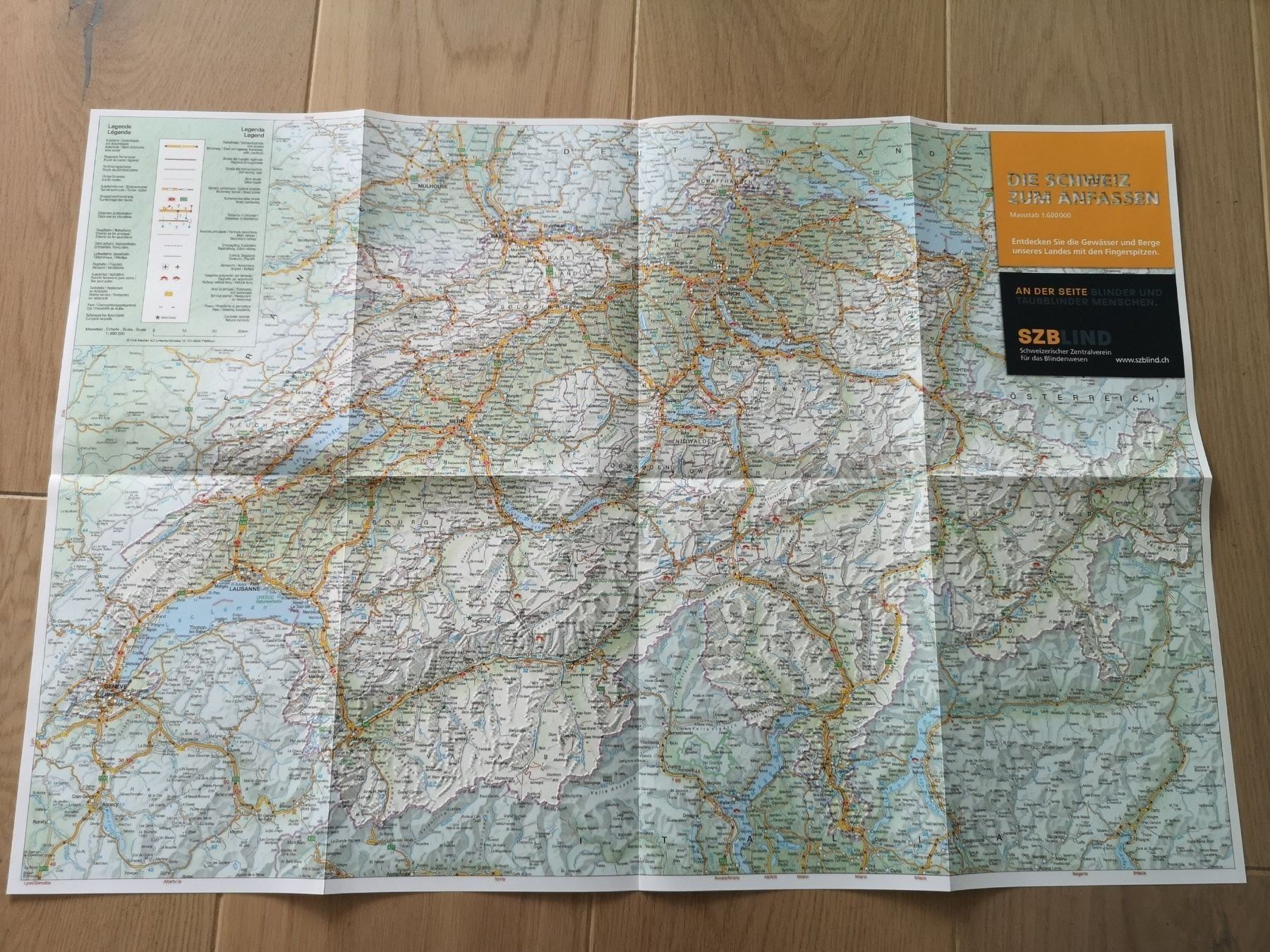 Cartine & Atlanti: Schweizer Landkarte (für Blinde) – Usato da Rothenburg venduto da Patri00 1