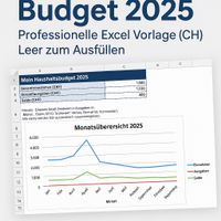 Budget 2025 – Professionelle Excel Vorlage (CH)