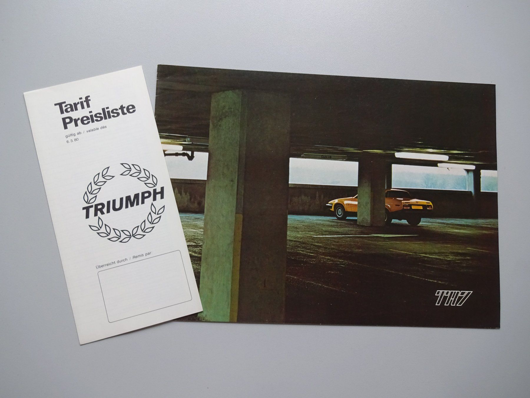 Documenti: Triumph TR 7 Prospekt mit CH Preisliste – Usato da Kloten venduto da ursarm5052
