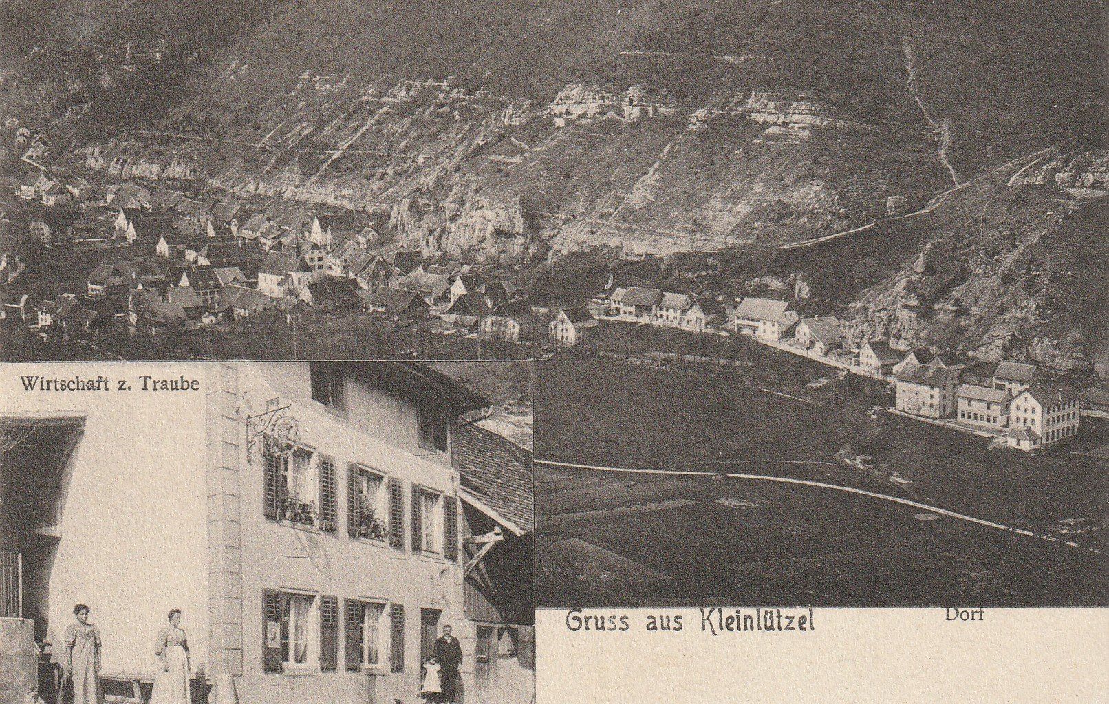 Cartoline postali: Kleinlützel 2-bildrig mit Restaurant Traube belebt – Usato da Rorschacherberg venduto da fratovi2