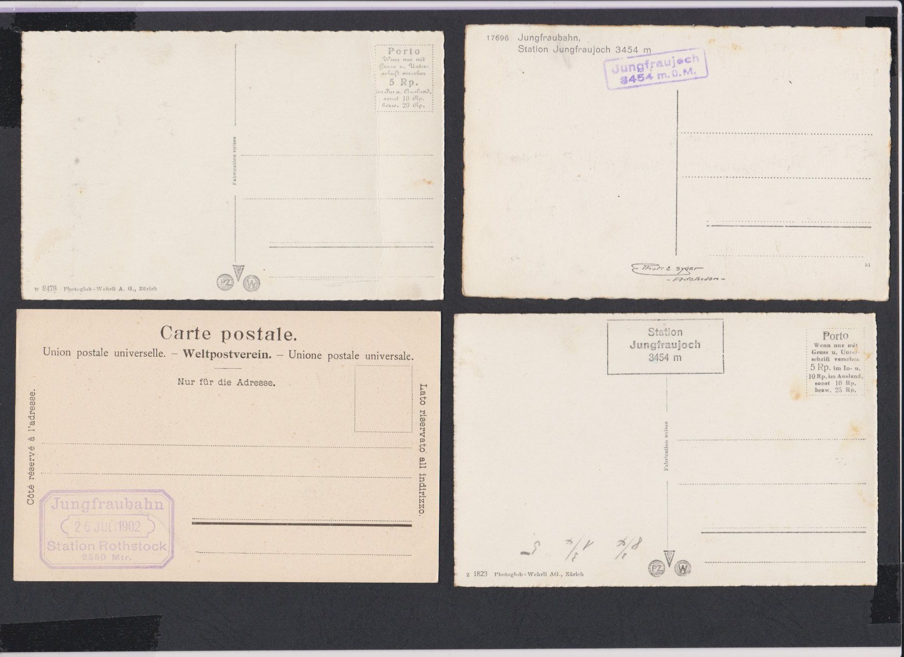 Cartoline postali: Jungfraubahn   -   7 alte Ansichtskarten – Usato da Vitznau venduto da Ropaku 3