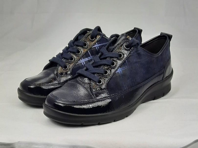 Scarpe da donna: Semler Schnürer Halbschuh Gr. 37 midnightblue Lack/Kilt – Nuovo e nell'imballaggio originale da Seuzach venduto da VT-Collections1 1