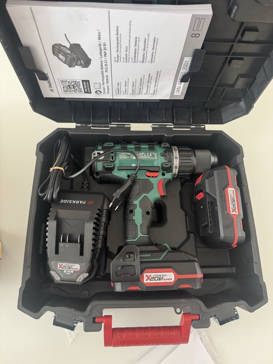 Parkside Trapani: Perceuse sans fil PARKSIDE avec set d'accessoires boitier – Nuovo e nell'imballaggio originale da Genève venduto da Msrf 3