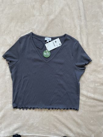 T-shirt Clockhouse XL coton bio gris anthracite neuf