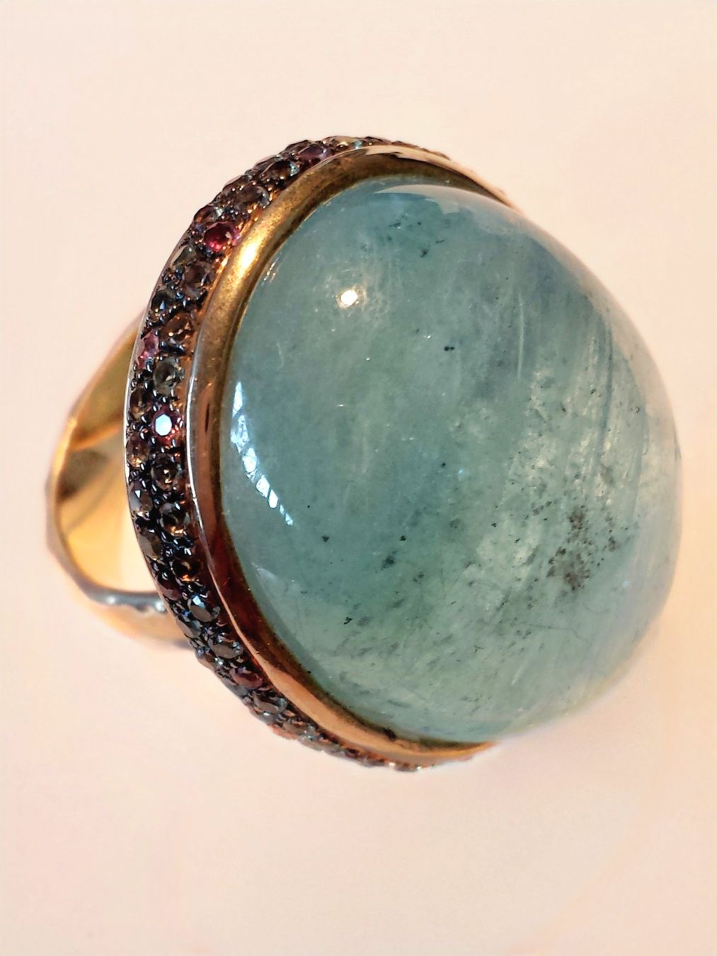 Anelli: Aquamarin Ring Grösse 56 Silber vergoldet – Nuovo (secondo la descrizione) da Zürich venduto da Bieter04 9