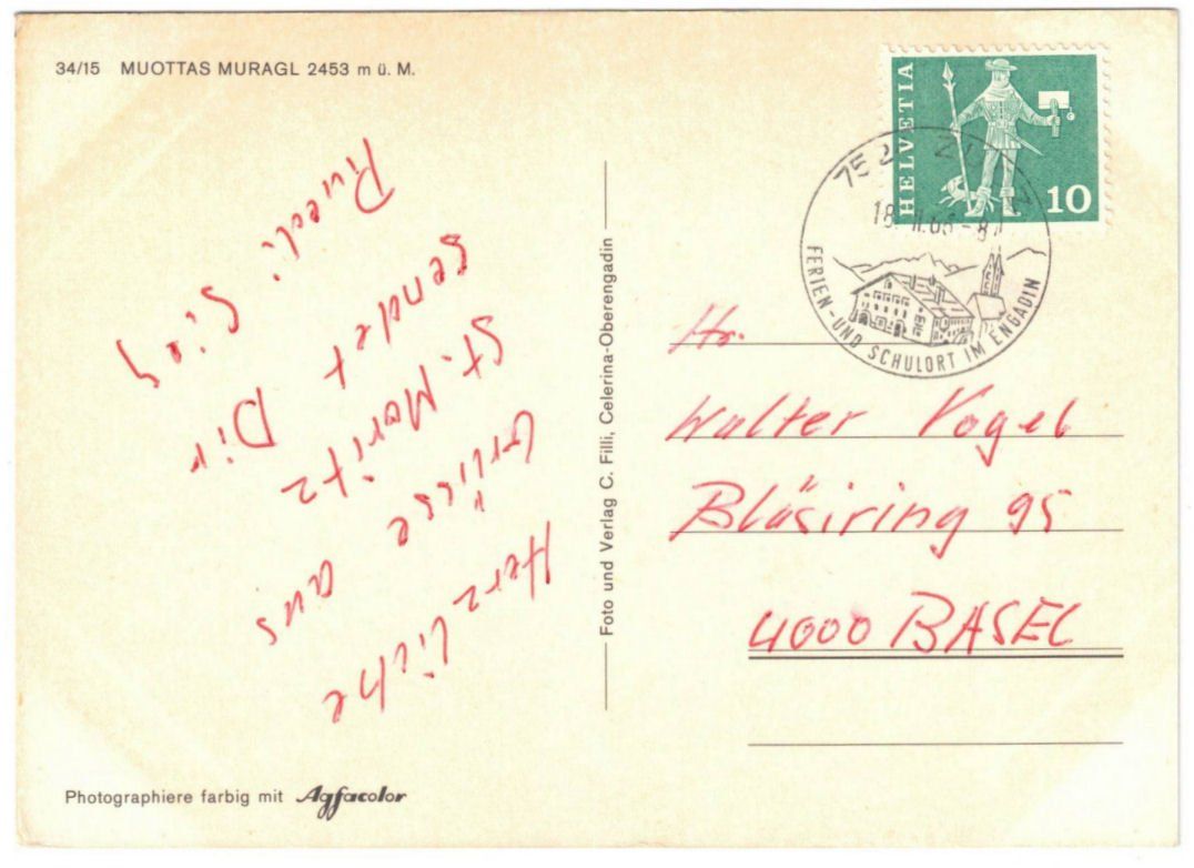 Cartoline postali: St. Moritz - 4 Bild AK Muottas Muragl – Usato da Binningen venduto da Mountainrider 1