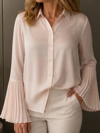 Plissee-Bluse - Marciano - Gr.38 - puder - NEUWERTIG