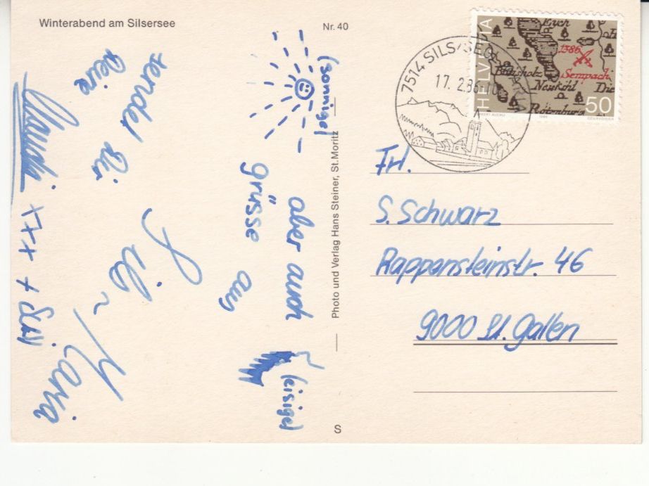 Cartoline postali: Silsersee 1986 – Usato da Bürglen TG venduto da StampGraf 1