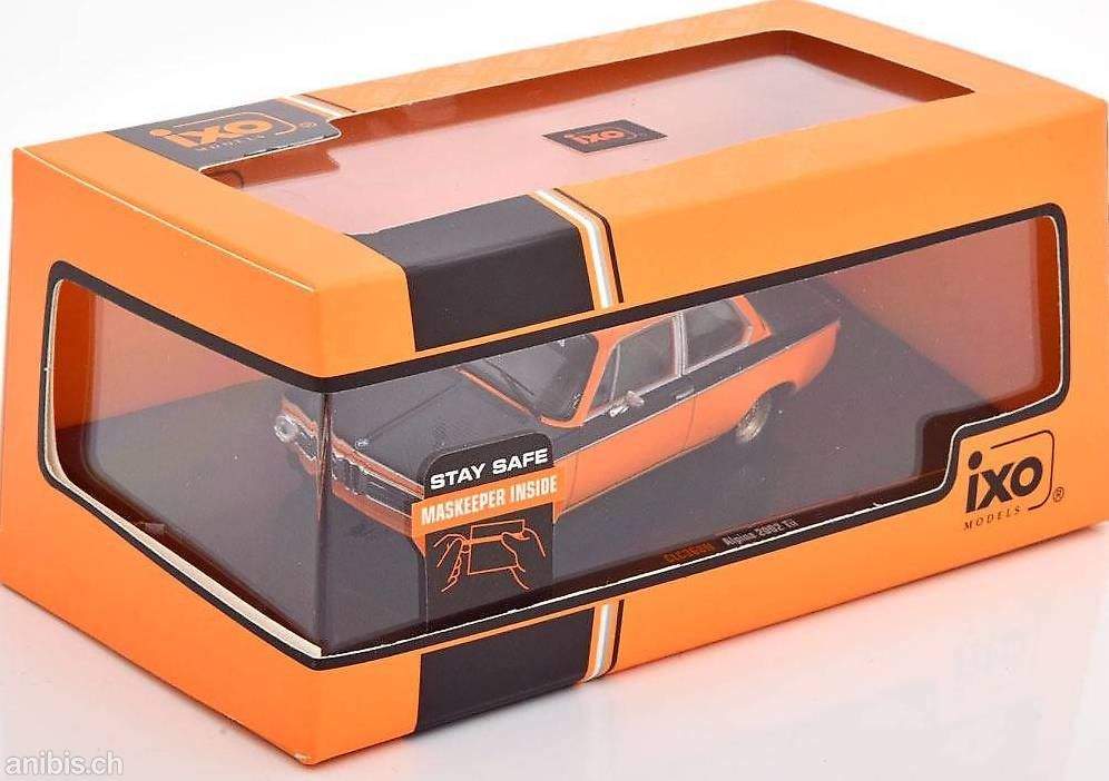 Miniature Voiture Horloge - BMW 2002 Tii ALPINA Orange - 20x30 Cm