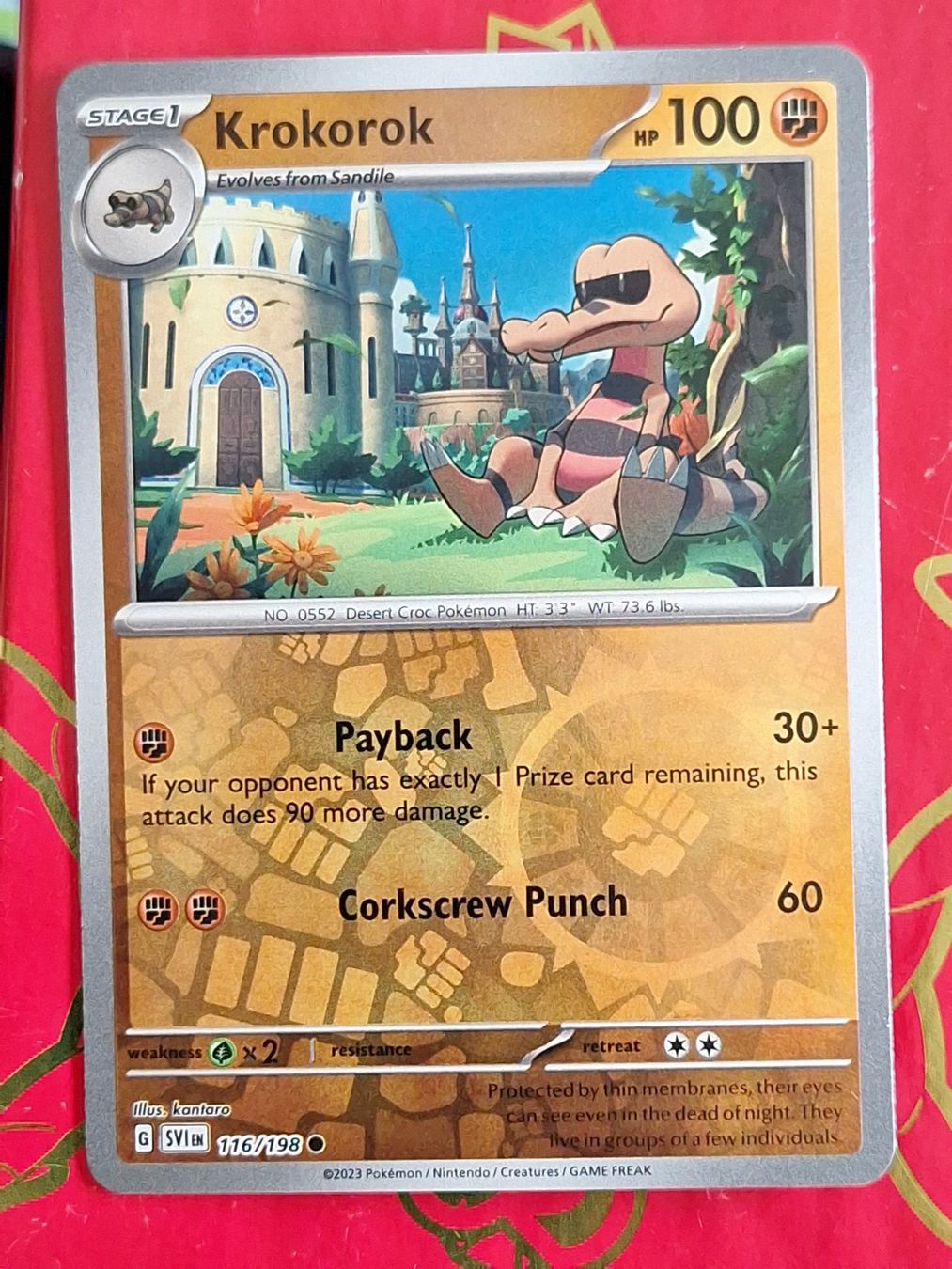 Pokémon Carte collezionabili: Krokorok - Pokemon Reverse Holo Scarlet Violet Base – Usato da Altstätten SG venduto da GGsGameshop