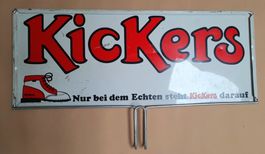 60s/70s Blechschild Kickers Werbeschild mit Haken