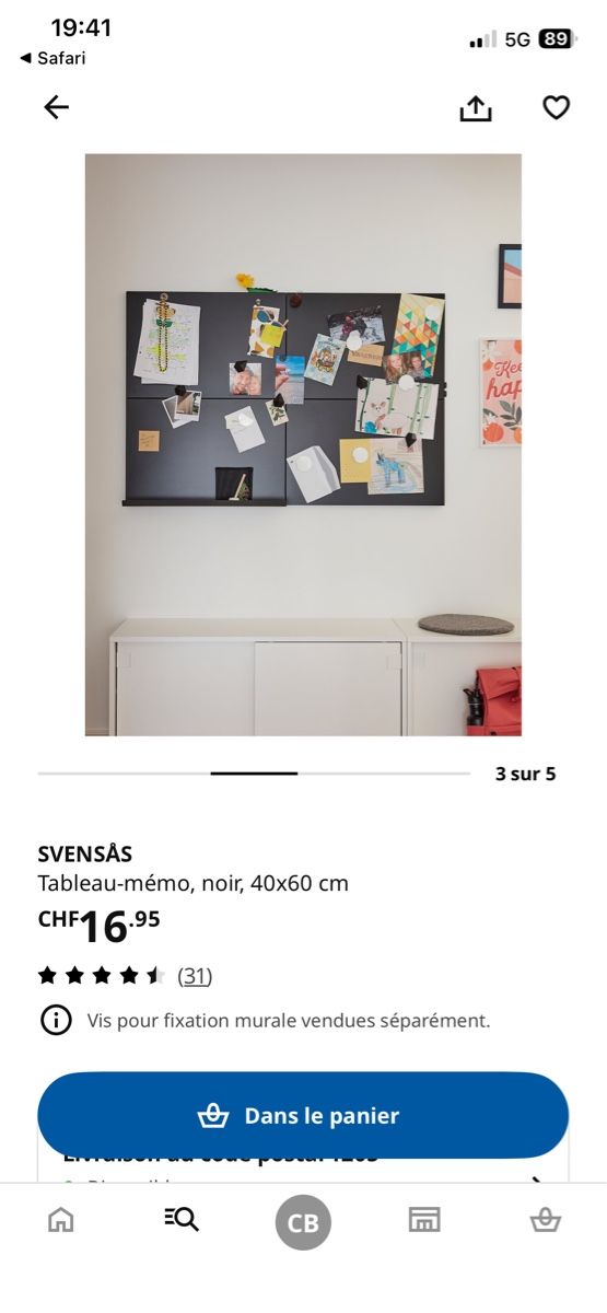 Ikea Lavagne: Tableau aimanté IKEA Magnétique Svensas – Usato da Genève venduto da cla_75lk 1