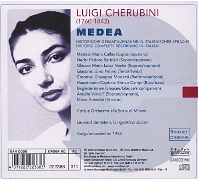 CD: 2 CDs Maria Callas - Cherubini - Medea - Bernstein – Usato da Luzern venduto da Lycka 1