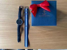 Kapten and Son Uhr / schwarz & silber