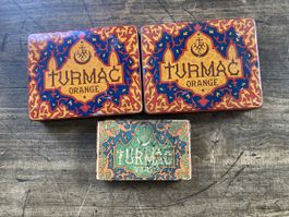Blechdosen 3 Ex. Turmac orange und vert