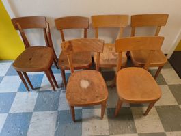 6 Beizenstühle vintage wie Horgen Glarus ohne Marke