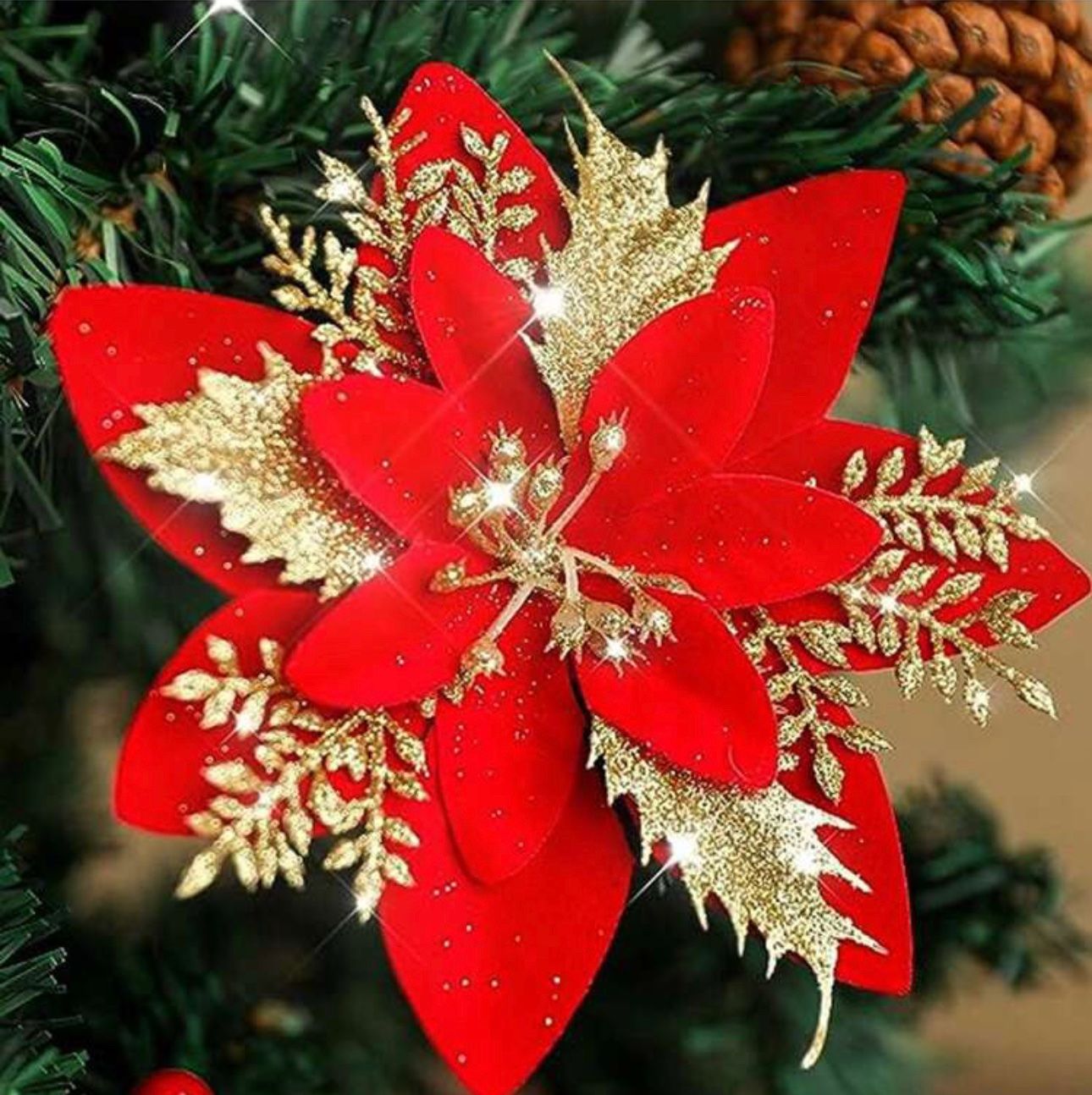 Tutte le decorazioni: + Weihnachtsblummen Rot Weihnachtsbaum Deko – Nuovo e nell'imballaggio originale da Amriswil venduto da JaJa-Express