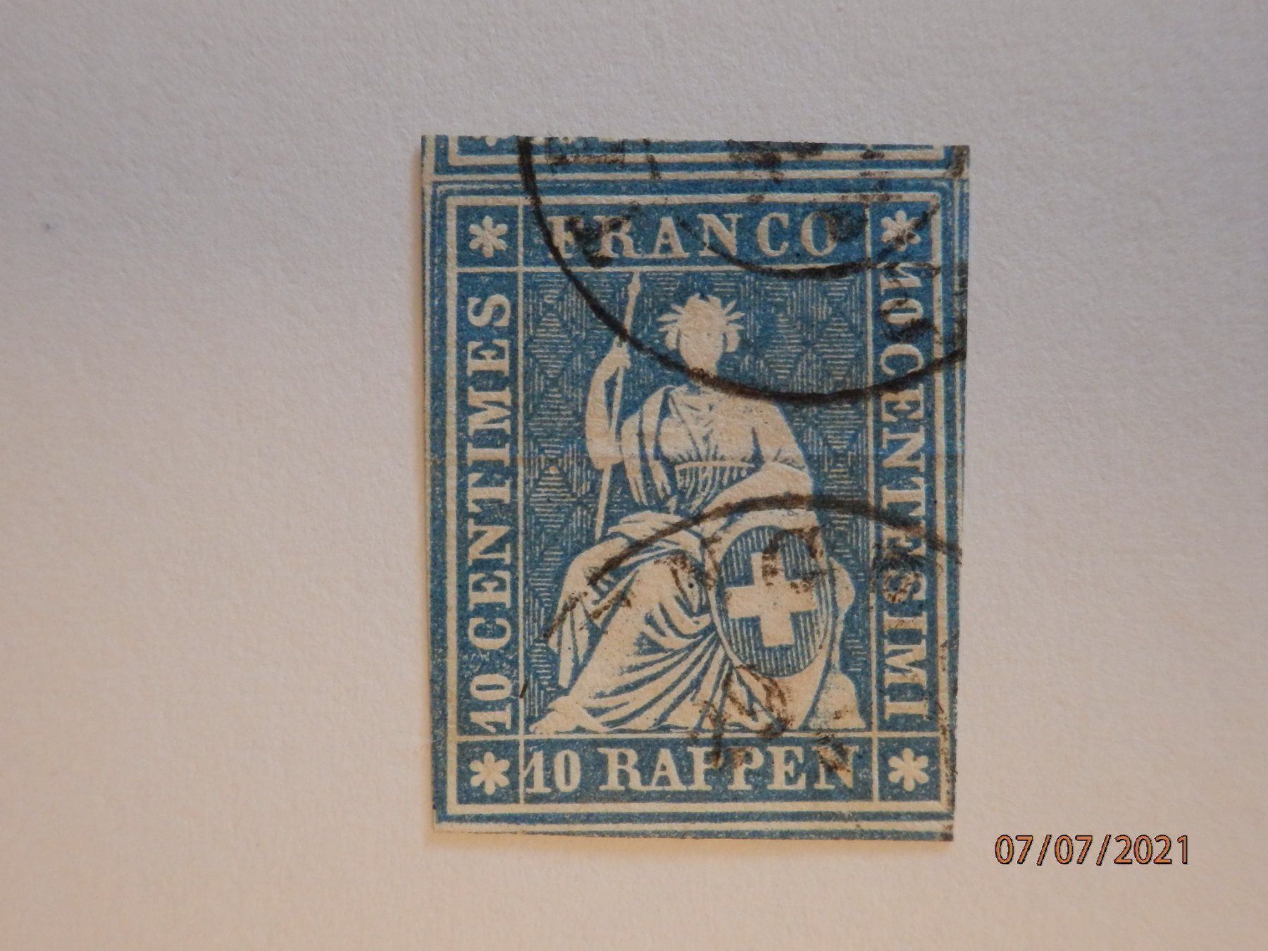 Alle Briefmarken: Strubel, ZNr.23Cc mit 2K-Stempel – Gebraucht aus Ueberstorf von dinbau