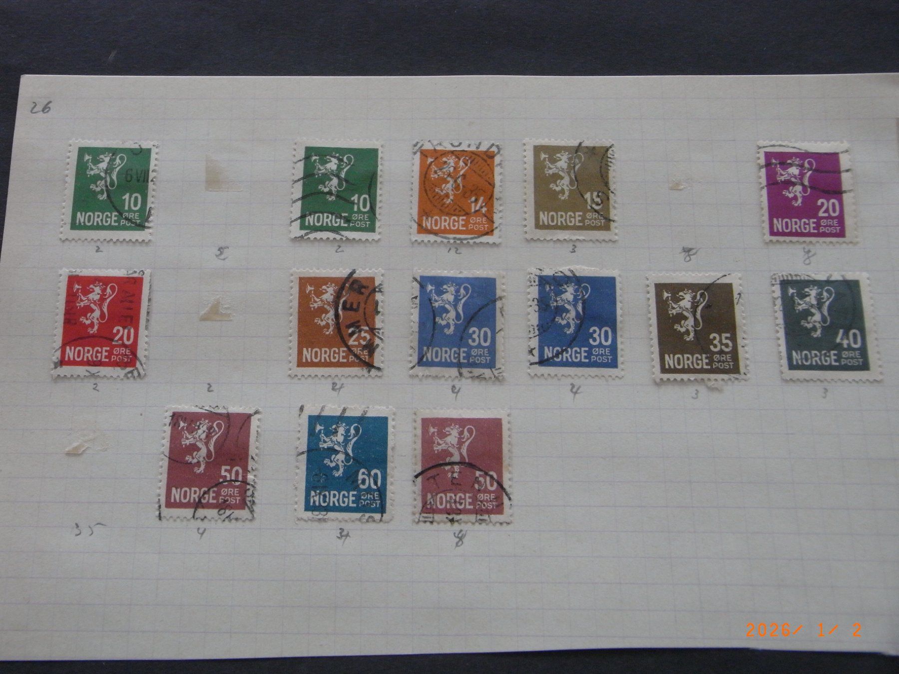 Tutti i francobolli: Norwegen  ab 1922 4 Seiten – Usato da Ittigen venduto da shetland 1