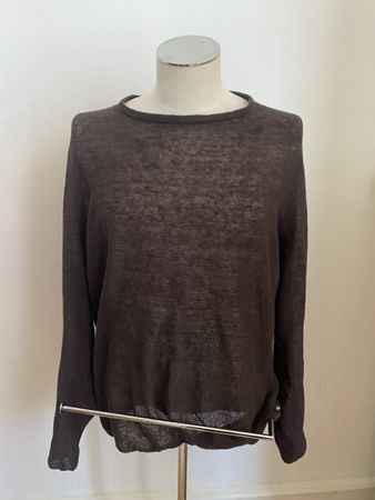 Erfolg Leinenpullover, Gr. XL, Braun, Made in Switzerland.