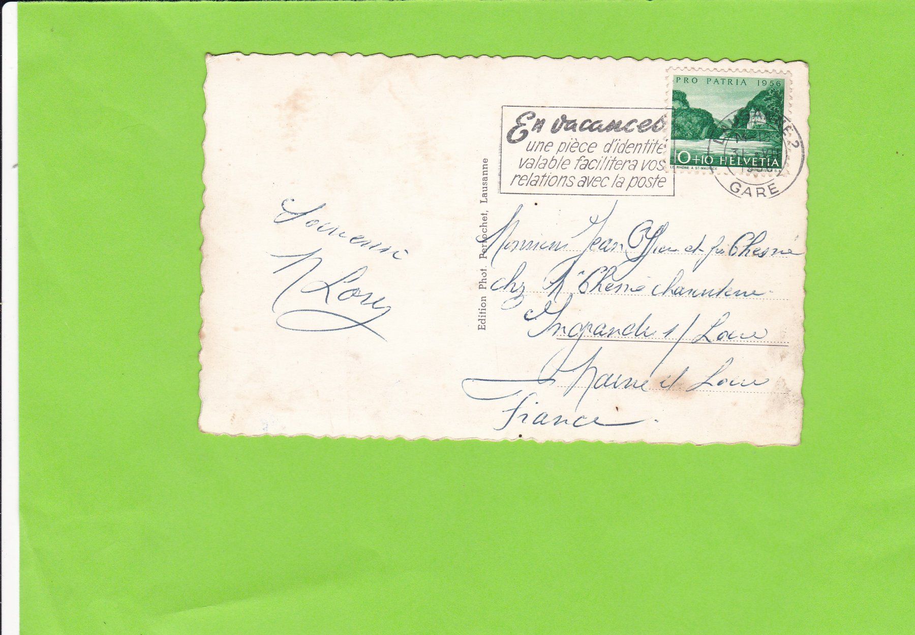 Cartoline postali: Lausanne – Usato da St. Peterzell venduto da neckertal 1