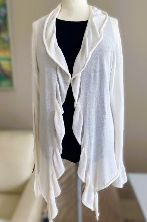 Strickjacke ANE KENSSEN  Crème - weiss Viscose Grösse L = 42